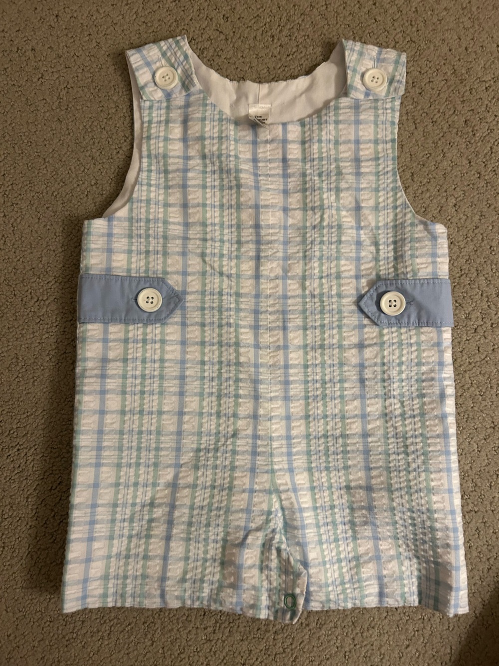 The Beaufort Bonnet Company Blue & White Plaid Boys' Jon Jon